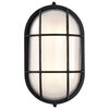 Nuvo LED Oval Bulk Head Fixture, Black Finish with White Glass 62/1391